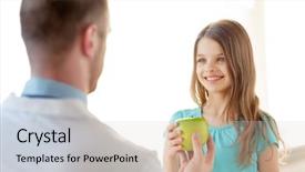  Presentation with child medicine - Presentation design enhanced with emergenvy food - healthcare child and medicine concept background and a light gray colored foreground