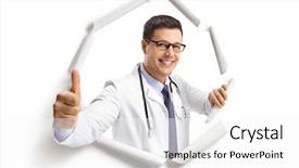  Presentation with paper making - Amazing presentation theme having surgen - doctor breaking through paper backdrop and a white colored foreground