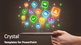  Presentation with flying - Audience pleasing slides consisting of emerging media - businessman hand using phone backdrop and a  colored foreground