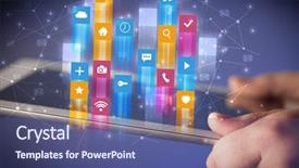  Presentation with people hold hand around globe - Beautiful presentation theme featuring emerging technologies - businessman hand using tablet backdrop and a  colored foreground