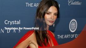  Presentation with venue - Beautiful slide deck featuring emily-ratajkowski-at-the-art backdrop and a ocean colored foreground