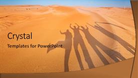  Presentation with shadow - Amazing presentation theme having emirates holidays - shadow silhouettes of four people backdrop and a gold colored foreground