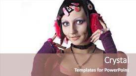  Presentation with emo love - Cool new presentation theme with emo love - beauty woman in fruits style backdrop and a coral colored foreground