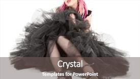  Presentation with pop art pink hair - Cool new slide set with emo love - picture of bizarre pink hair backdrop and a dark gray colored foreground