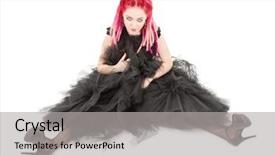  Presentation with pop art pink hair - Cool new slide deck with emo love - picture of bizarre pink hair backdrop and a light gray colored foreground