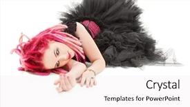  Presentation with emo love - Presentation design with emo love - picture of bizarre pink hair background and a sky blue colored foreground