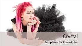  Presentation with pink white - Beautiful slide set featuring emo love - picture of bizarre pink hair backdrop and a soft green colored foreground