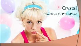  Presentation with black women beautiful woman - Amazing PPT layouts having beautiful brunette lying on bed smiling at camera at home in the bedroom backdrop and a sky blue colored foreground