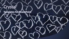  Presentation with emo love - Colorful PPT theme enhanced with emo love - several hearts drawn backdrop and a navy blue colored foreground