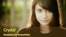  Presentation with camera - Theme having emo love - young beautiful woman staring background and a  colored foreground