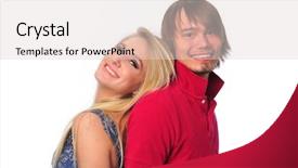  Presentation with fun - Presentation theme having emo love - young couple having fun isolated background and a lemonade colored foreground