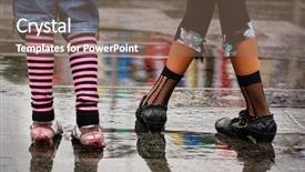  Presentation with rain - Audience pleasing presentation theme consisting of emo shoes standing under the rain backdrop and a violet colored foreground