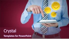  Presentation with digital - Beautiful slide set featuring emojis with flares against maroon backdrop and a violet colored foreground