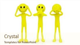  Presentation with hear - Cool new PPT theme with emoticon guys - smilies that speak hear backdrop and a cream colored foreground