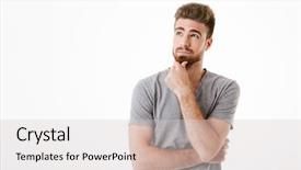  Presentation with wall - Amazing presentation design having emotion brain - image of handsome thoughtful concentrated backdrop and a  colored foreground