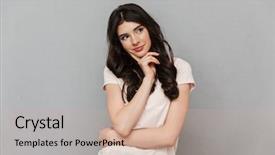  Presentation with lady - Presentation design having emotion brain - photo of cute thinking young background and a soft green colored foreground