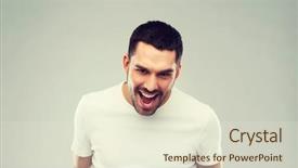  Presentation with angry people - Amazing PPT theme having  backdrop and a  colored foreground