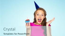  Presentation with birthday celebration - Amazing presentation theme having emotion-expression-and-celebration-concept backdrop and a cool aqua colored foreground