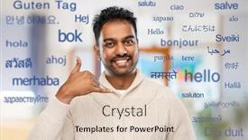  Presentation with emotion - Presentation theme having emotion-expression-and-people-concept background and a lemonade colored foreground