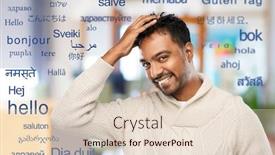  Presentation with foreign - Slide deck having emotion-expression-and-people-concept background and a lemonade colored foreground