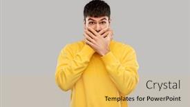  Presentation with emotion - Audience pleasing PPT theme consisting of emotion-expression-and-people-concept backdrop and a yellow colored foreground