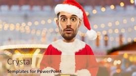  Presentation with cartoon character - Cool new theme with emotion-expression-and-winter-holidays backdrop and a coral colored foreground