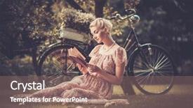  Presentation with arabic woman beautiful muslim face - Cool new PPT layouts with emotion nature - blond beautiful retro woman reading backdrop and a coral colored foreground