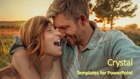  Presentation with old couple walking - Beautiful presentation design featuring emotion nature - lifestyle couple walking backdrop and a tawny brown colored foreground