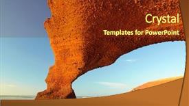  Presentation with atlantic - Beautiful presentation design featuring emotion nature - red archs on atlantic ocean backdrop and a tawny brown colored foreground