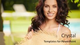  Presentation with smiling kids at summer camp - Cool new presentation design with emotion satisfaction - smiling summer woman with hat backdrop and a lemonade colored foreground