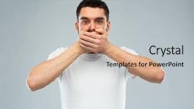  Presentation with emotion - Amazing presentation theme having emotion silence and people concept backdrop and a coral colored foreground