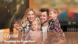  Presentation with club - Theme featuring emotion strik - family taking selfie at bowling background and a coral colored foreground