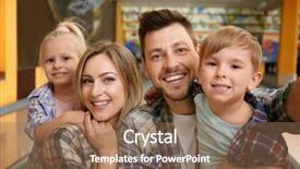  Presentation with doctor taking care of family - Slides having emotion strik - family taking selfie at bowling background and a coral colored foreground