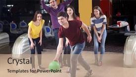  Presentation with tae kwon do taekwondo club - Audience pleasing PPT layouts consisting of emotion strik - friends having fun at bowling backdrop and a coral colored foreground