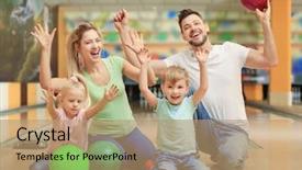  Presentation with spiritual family - Audience pleasing theme consisting of emotion strik - happy family sitting on floor backdrop and a coral colored foreground