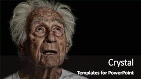  Presentation with black senior citizen - PPT theme with emotion strik - very nice striking image background and a dark gray colored foreground