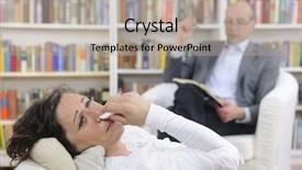  Presentation with trauma - Presentation design enhanced with emotion trauma - psychology psychologist and crying patient background and a mint green colored foreground