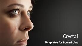  Presentation with emotional abuse - Beautiful slide set featuring emotional abuse - beauty girl cry on black backdrop and a dark gray colored foreground