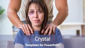  Presentation with domestic abuse - Beautiful PPT theme featuring emotional abuse - desparate wife with aggressive husband backdrop and a ocean colored foreground