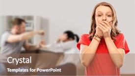  Presentation with red grey - Presentation theme consisting of emotional abuse - emotion expression and people concept background and a coral colored foreground