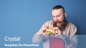  Presentation with emotional breakdown - Slide deck with emotional bearded man with yummy background and a teal colored foreground