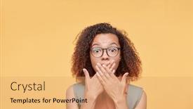  Presentation with black girl - Beautiful slide deck featuring emotional-black-student-girl backdrop and a coral colored foreground