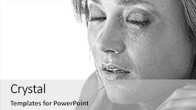  Presentation with violence woman - Presentation theme with emotional black white portrait of abused crying beautiful young caucasian woman in underwear - violence concept background and a light gray colored foreground