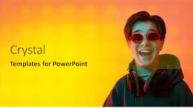  Presentation with youth - Beautiful presentation theme featuring emotional-boy-teenager-listens backdrop and a light gray colored foreground