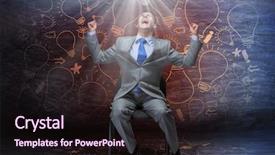  Presentation with emotional intelligence - Presentation theme having emotional businessman sitting on chair background and a wine colored foreground