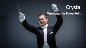  Presentation with conductor - Colorful PPT layouts enhanced with  backdrop and a  colored foreground