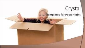  Presentation with free child brain - Amazing slides having emotional cost - child in moving box if backdrop and a white colored foreground