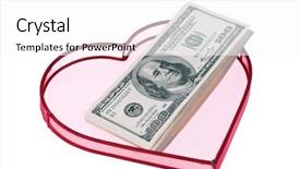  Presentation with cost - Slides featuring emotional cost - many dollar bills background and a  colored foreground