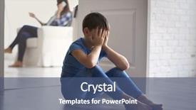  Presentation with emotional crisis - Audience pleasing PPT theme consisting of emotional crisis - sad little boy sitting backdrop and a ocean colored foreground