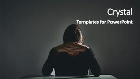  Presentation with sad woman - Beautiful PPT theme featuring emotional disorder - sad woman backdrop and a dark gray colored foreground